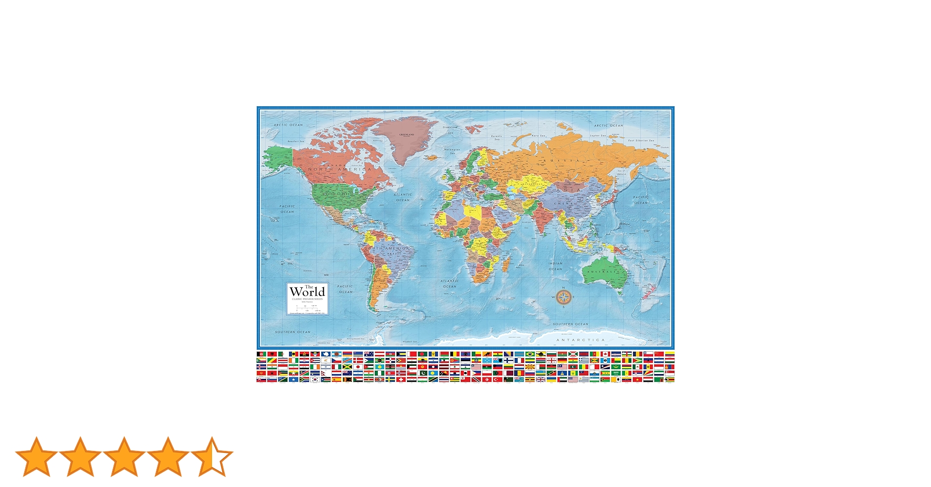 Amazon | 48x78 大判 世界地図 掛地図 クラシック エリート | 地図